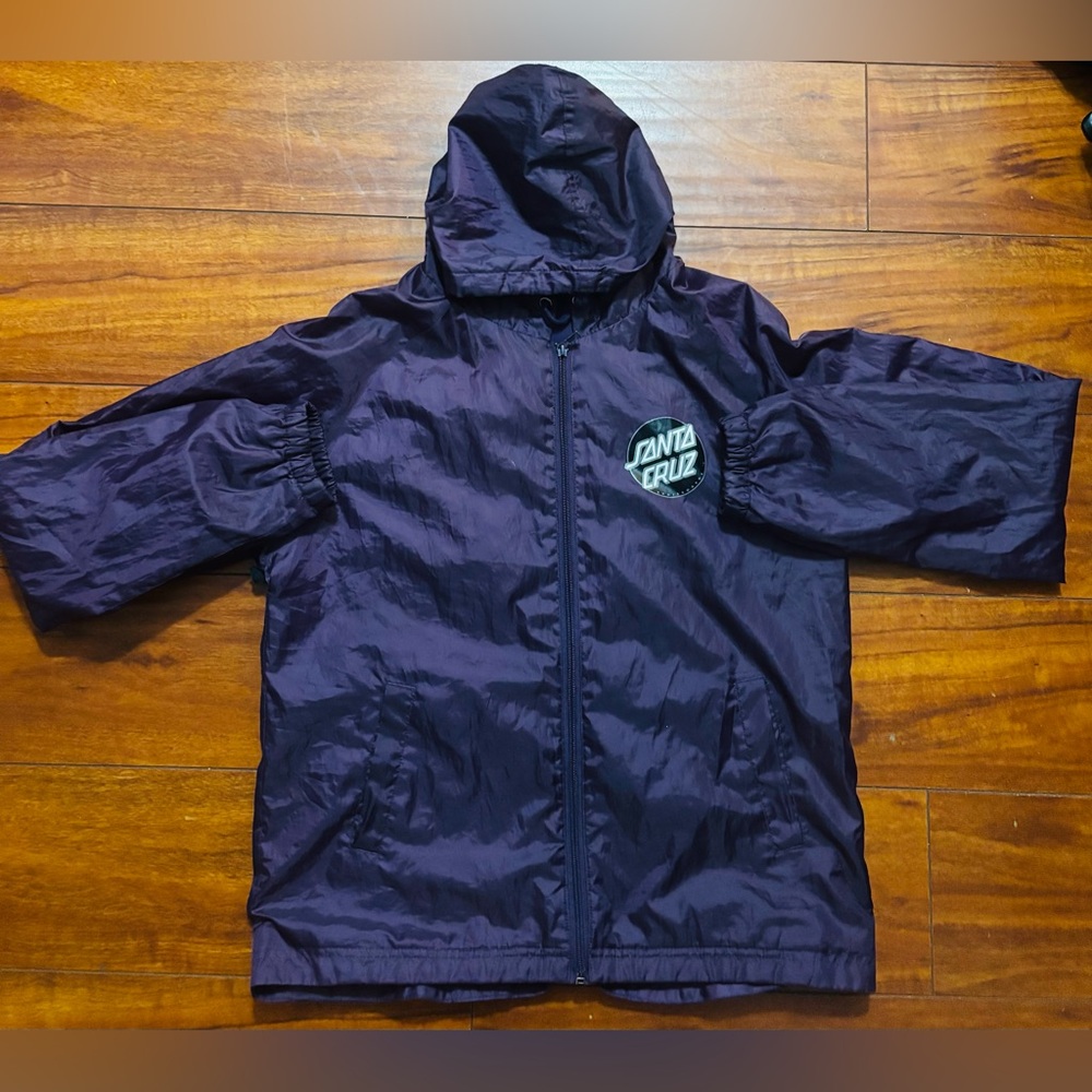 Santa Cruz Skateboards Windbreaker Zip Jacket Hoodie Men’s Size M Purple